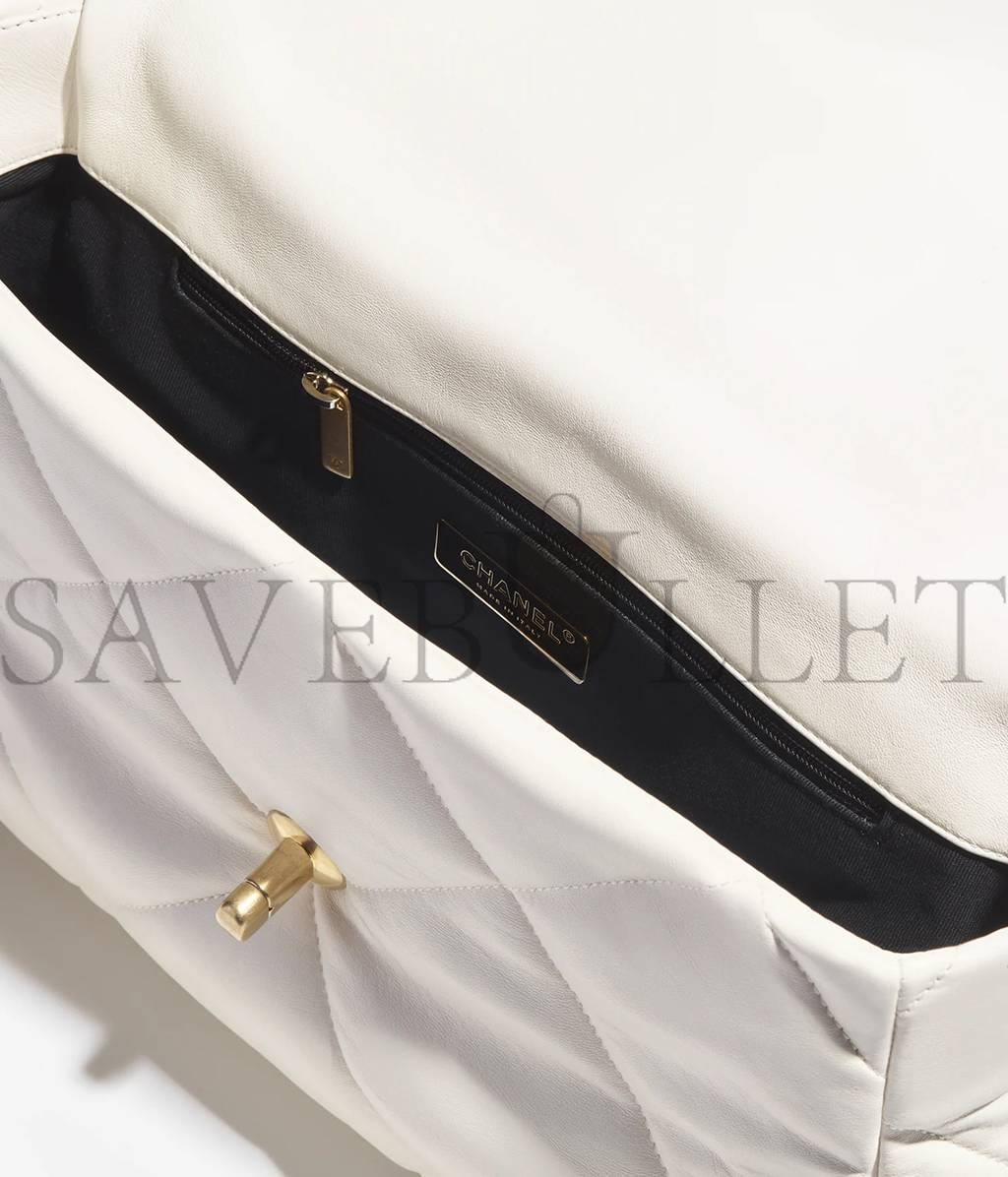 Ch*el 19 large handbag gold hardware as1161 b01564 (30*20*10cm)