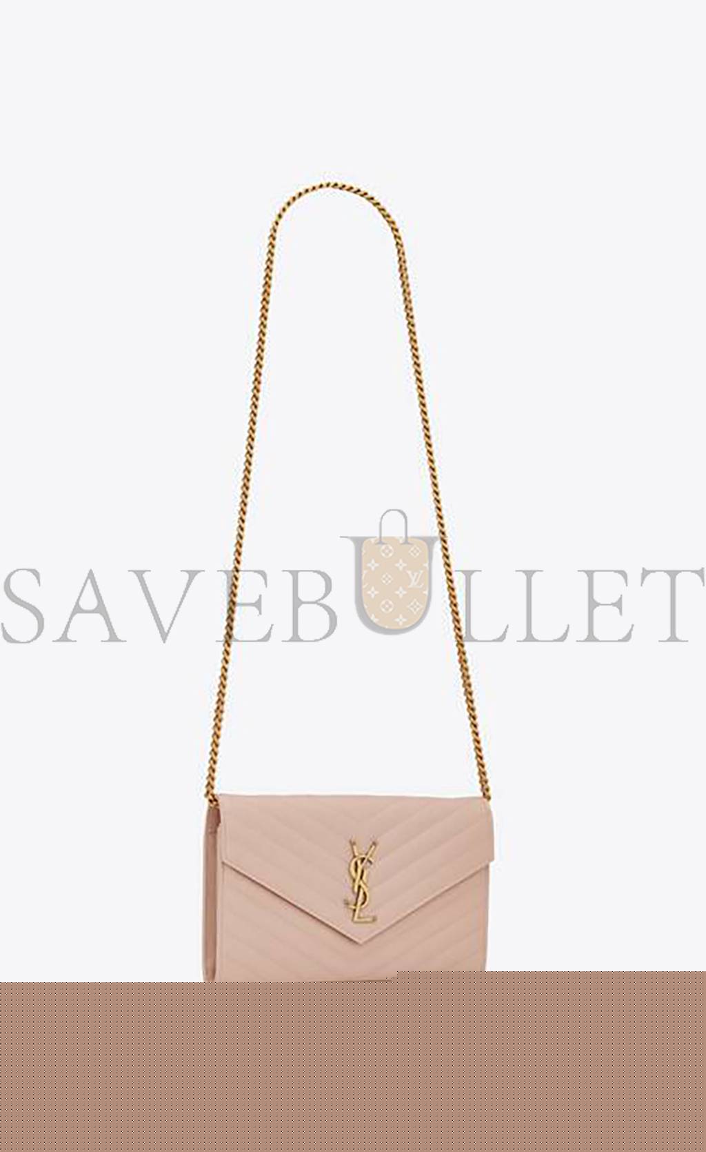 Y*L cassandre matelassÉ chain wallet in grain de poudre embossed leather 377828bow016920 (22.5*14*4cm)