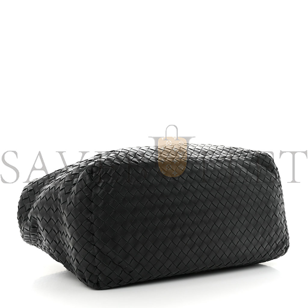 bo*te*ga ve*ne*ta nappa intrecciato ayers bR1ck tote black (33*23*17cm)