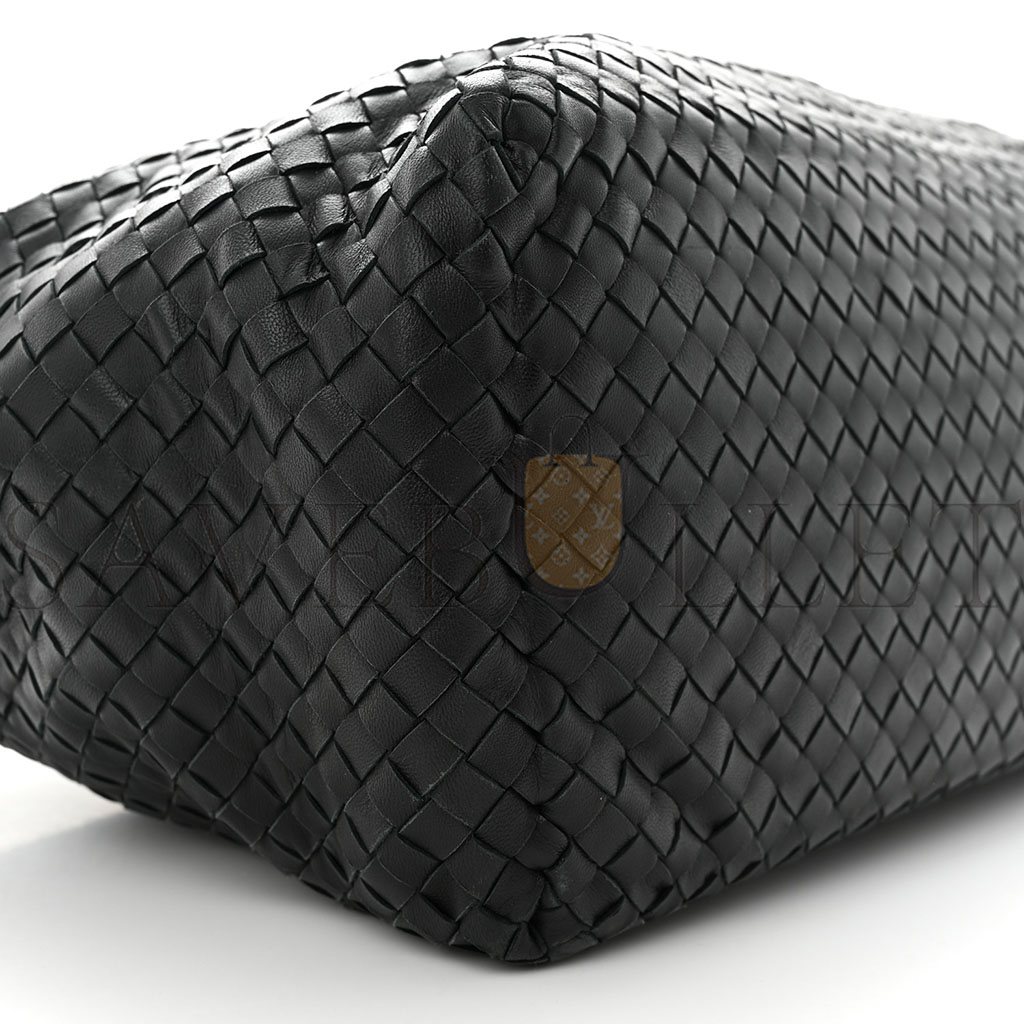 bo*te*ga ve*ne*ta nappa intrecciato ayers bR1ck tote black (33*23*17cm)