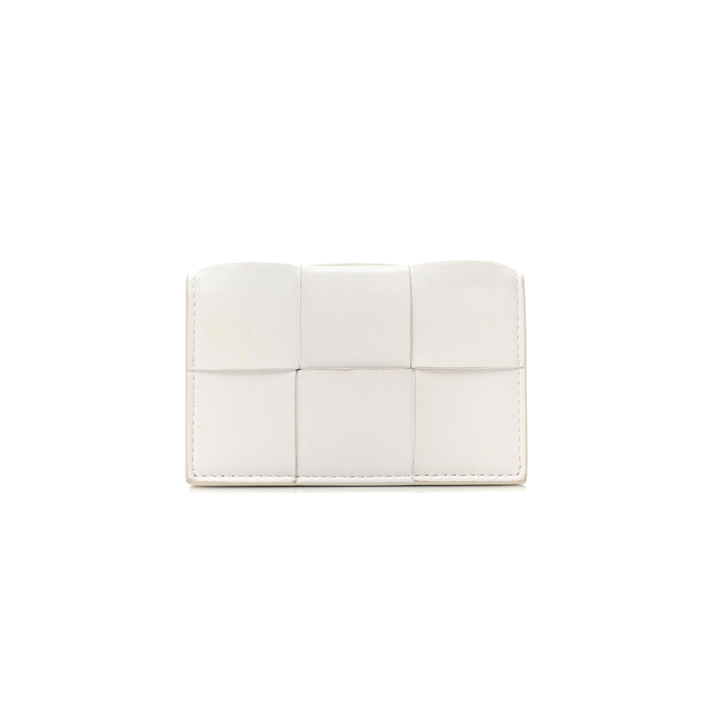 bo*te*ga Ve*ne*ta nappa maxi intrecciato card holder wallet white (12*8*3cm)