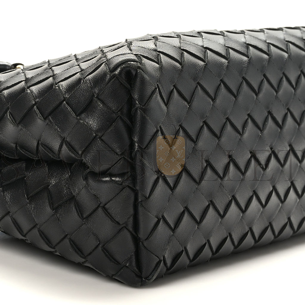 bo*te*ga Ve*ne*ta nappa intrecciato medium andiamo shoulder bag black (32*25*11cm)