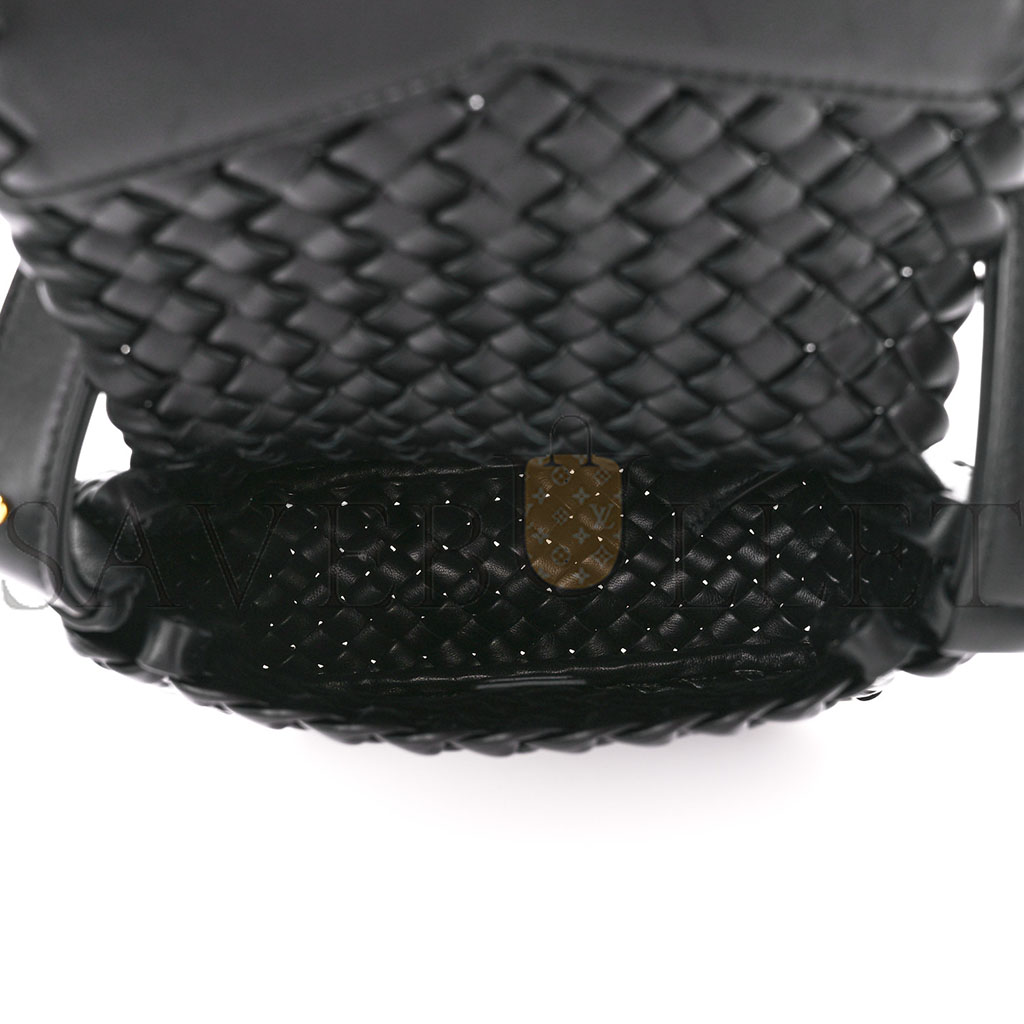 bo*te*ga Ve*ne*ta nappa intrecciato small cobble shoulder bag black (27*22*10cm)