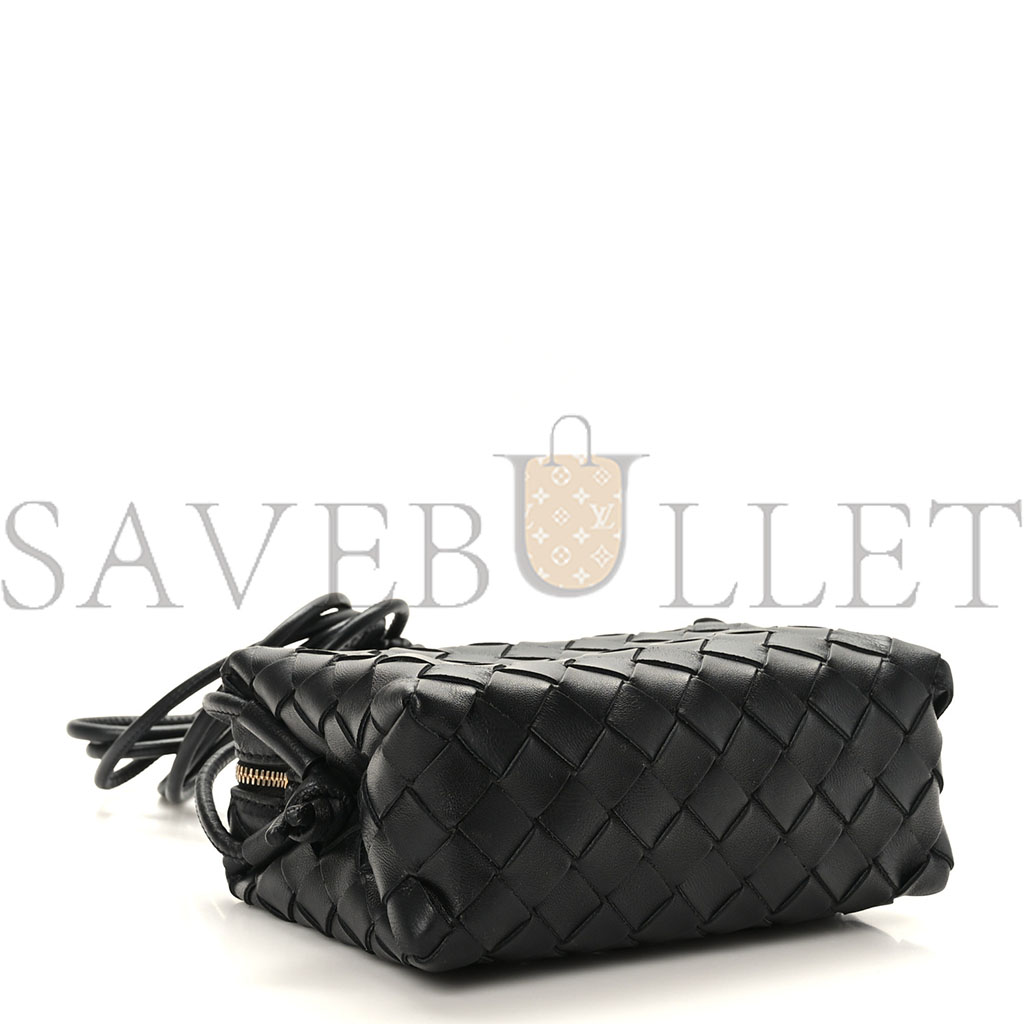 bo*te*ga Ve*ne*ta nappa intrecciato mini loop camera bag black (17*11*8cm)
