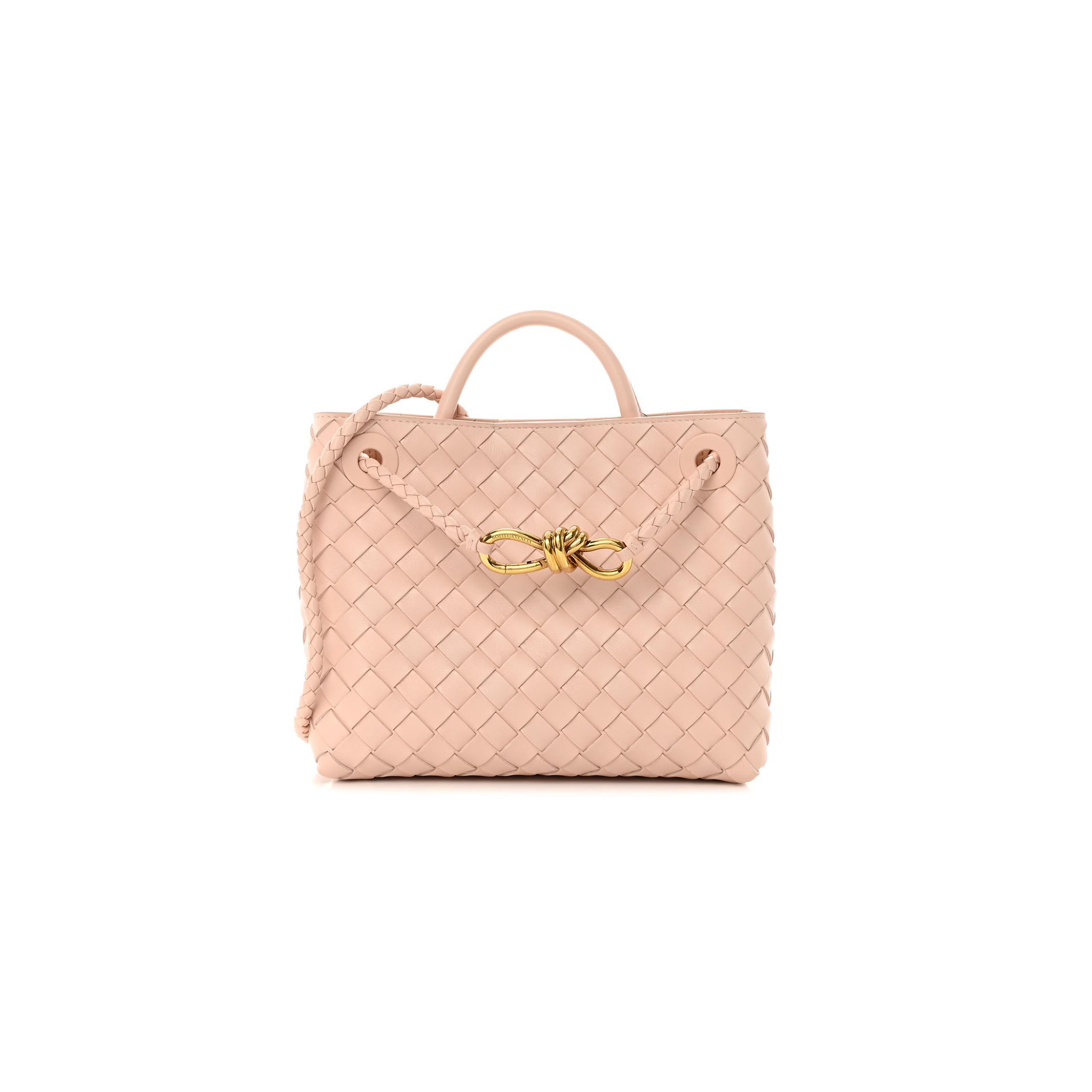 bo*te*ga Ve*ne*ta nappa intrecciato small andiamo shoulder bag nude (25*20*10cm)