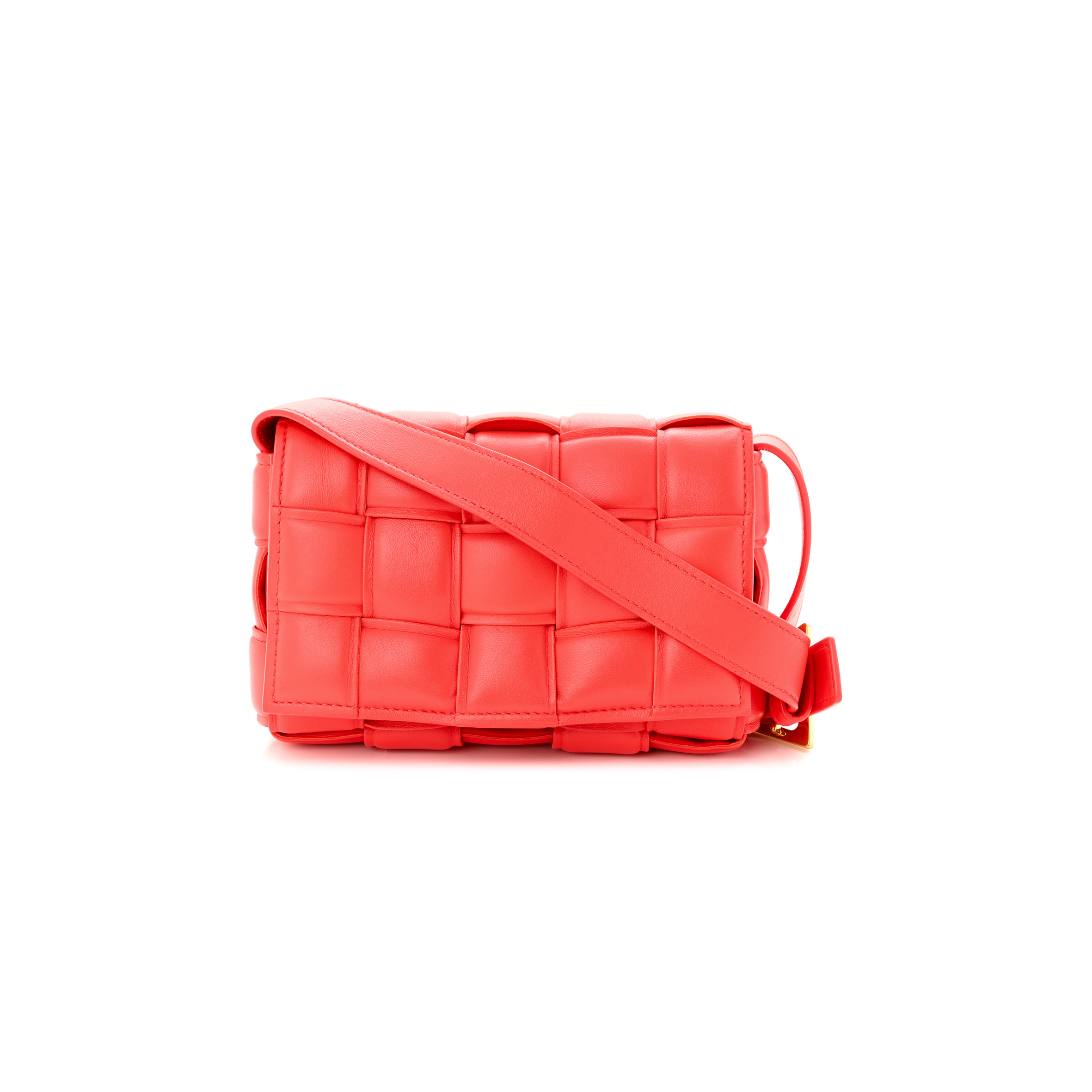 bo*te*ga Ve*ne*ta nappa maxi intreccio padded cassette crossbody bag sunburst (19*12*5cm)