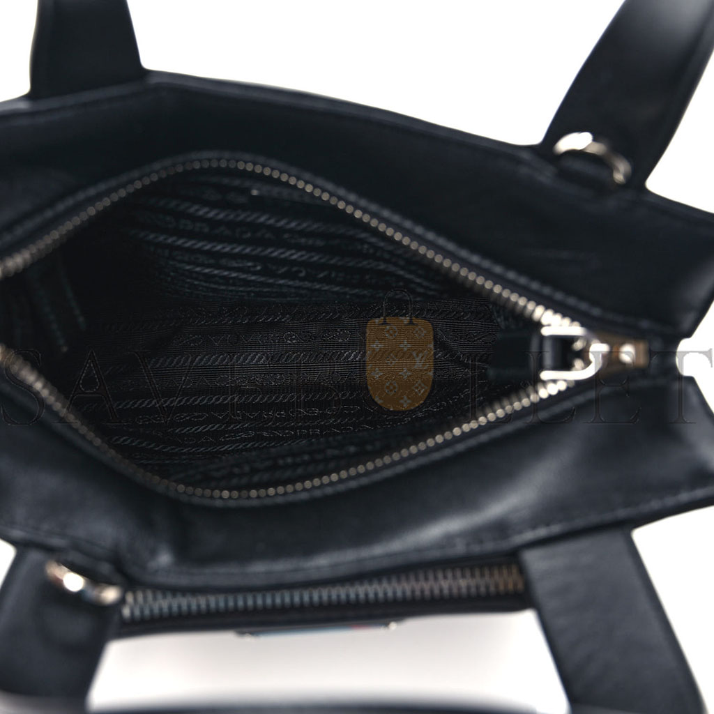Pra*a vitello daino mini pocket tote black (19*17*10cm)