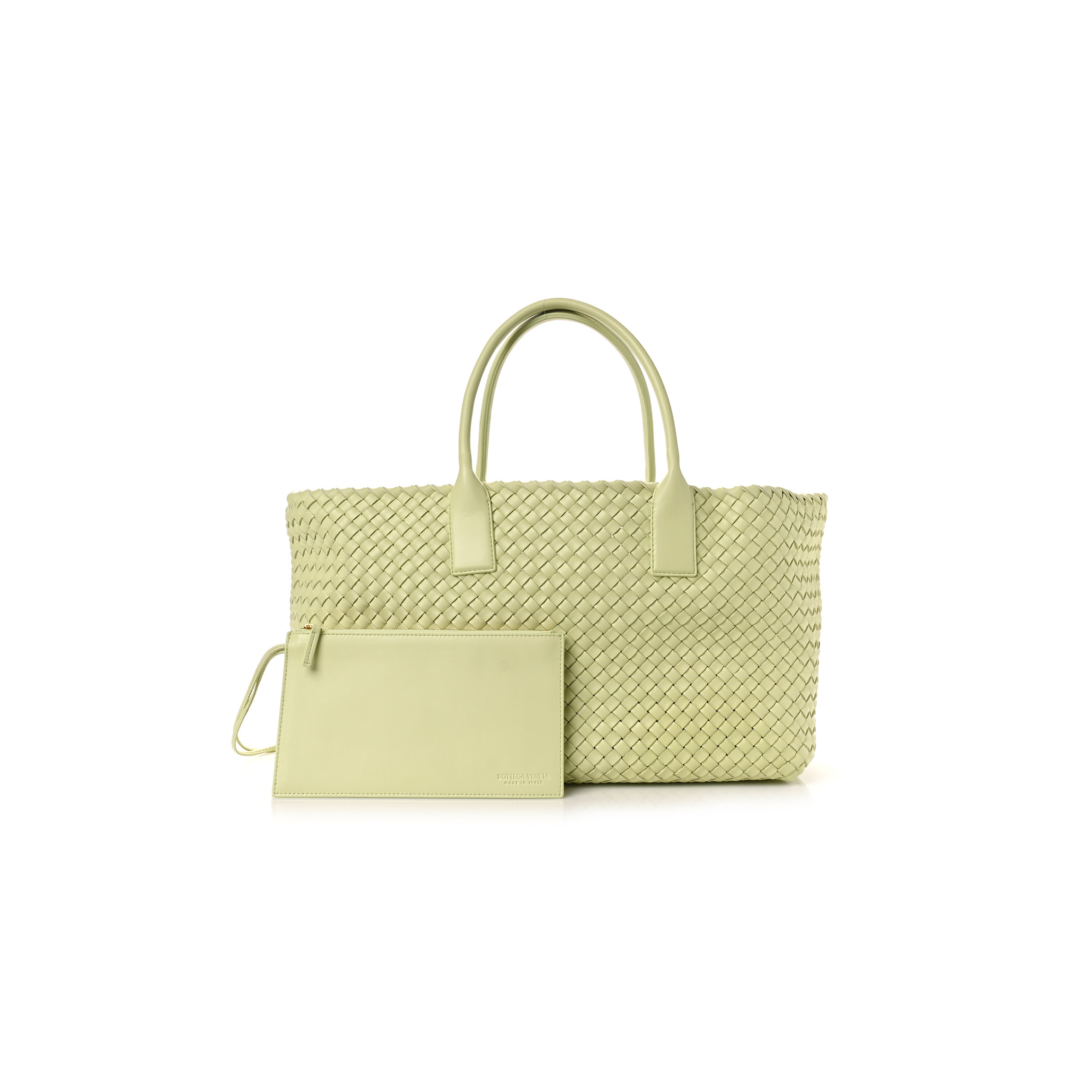 bo*te*ga Ve*ne*ta lambskin intreccio medium cabat lemon washed (41*25*17cm)