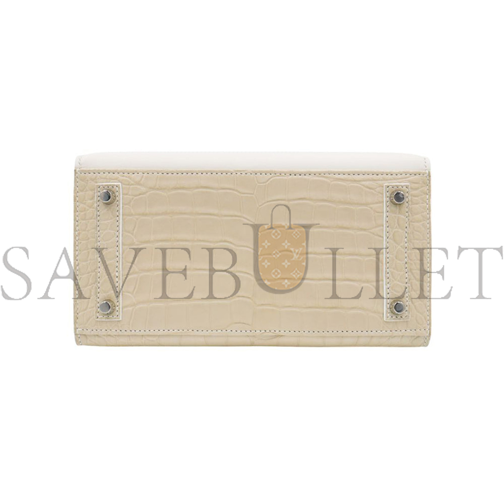 H**mes 20cm birkin sellier faubourg house white snow palladium hardware h0110 (20*15*11cm)