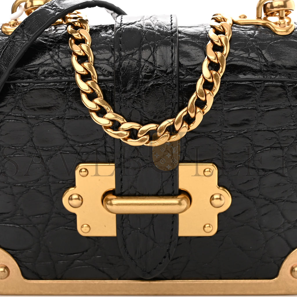 Pra*a crocodile micro cahier bag black (10*9*5cm)