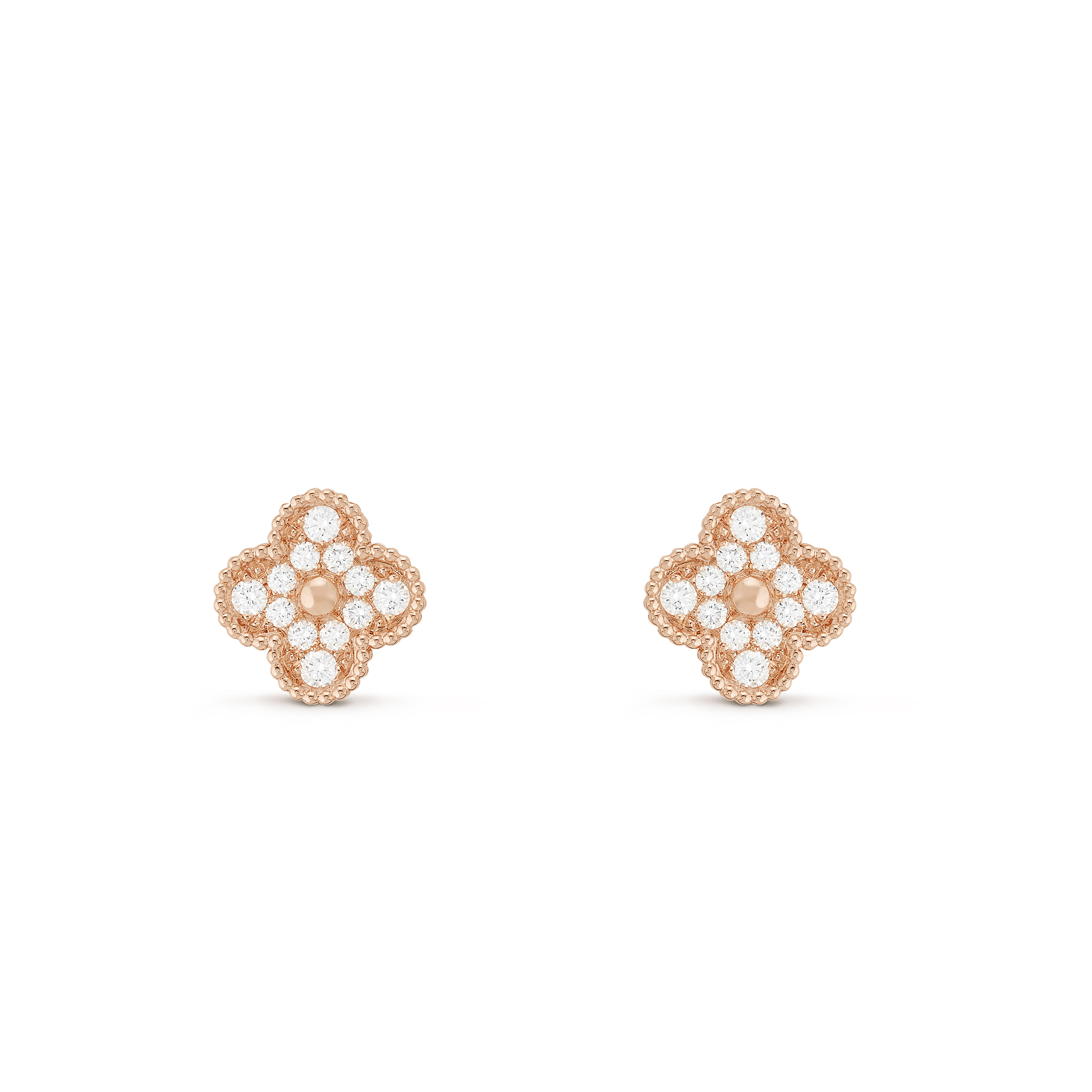 v*n cl*f arpels vintage alhambra earrings - rose gold, Di*m*nd  vcarp2r500