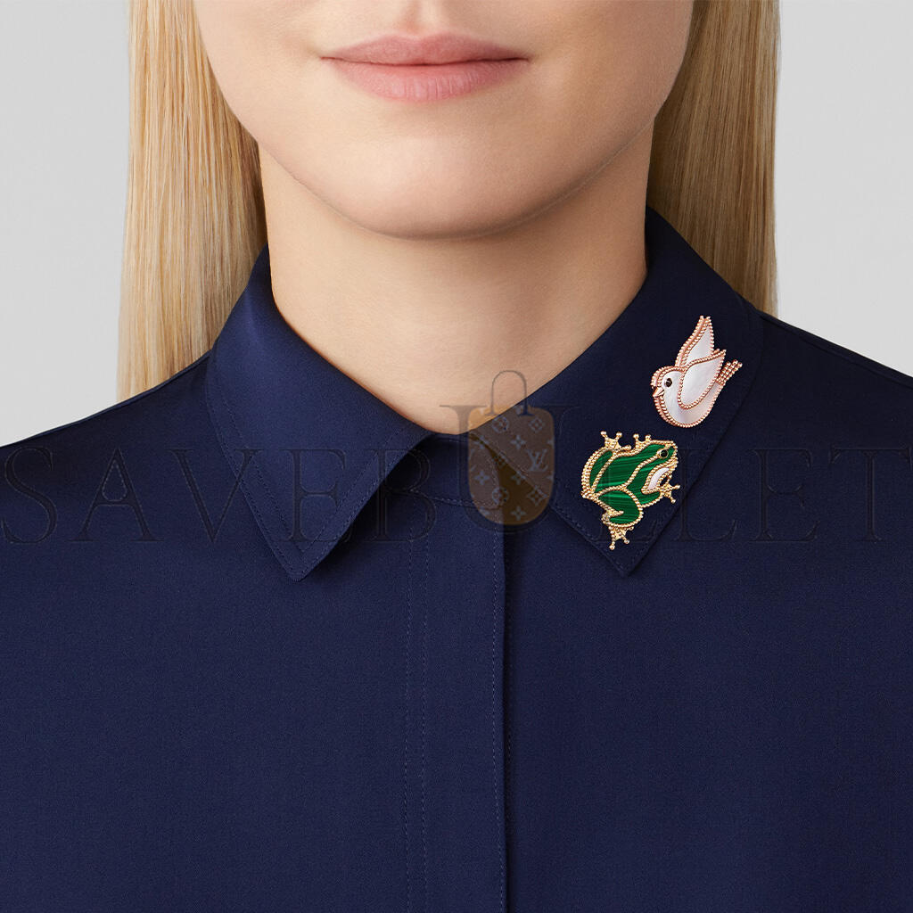 V*n Cl**f arpels lucky animals dove clip - rose gold, mother-of-pearl, onyx vcarp2ar00