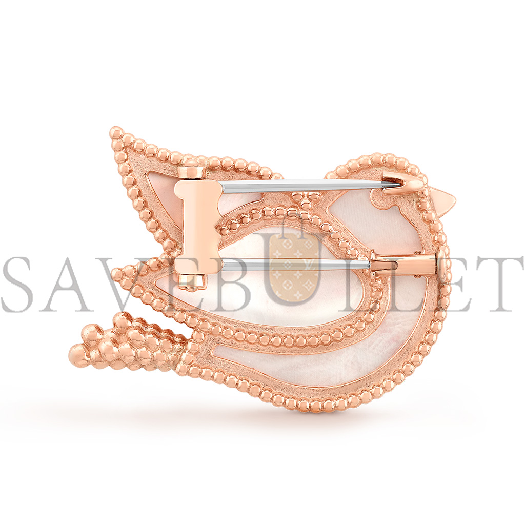 V*n Cl**f arpels lucky animals dove clip - rose gold, mother-of-pearl, onyx vcarp2ar00