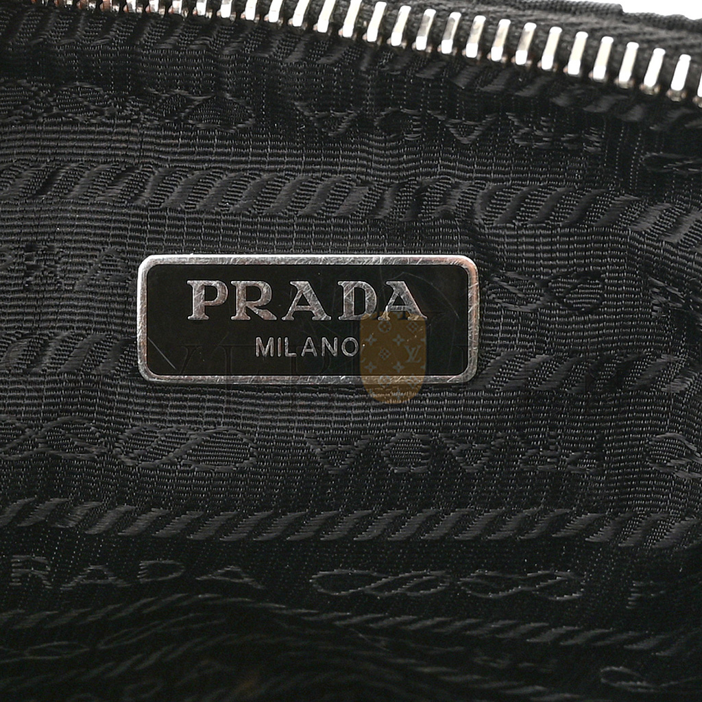 Pra*a tessuto nylon gaufre shoulder bag black (20*17*6cm)