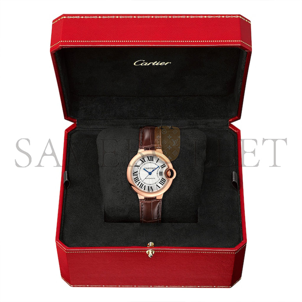 ca*t*er ballon bleu de ca*t*er watch 33mm, auT0matic movement, rose gold, leather w6920097