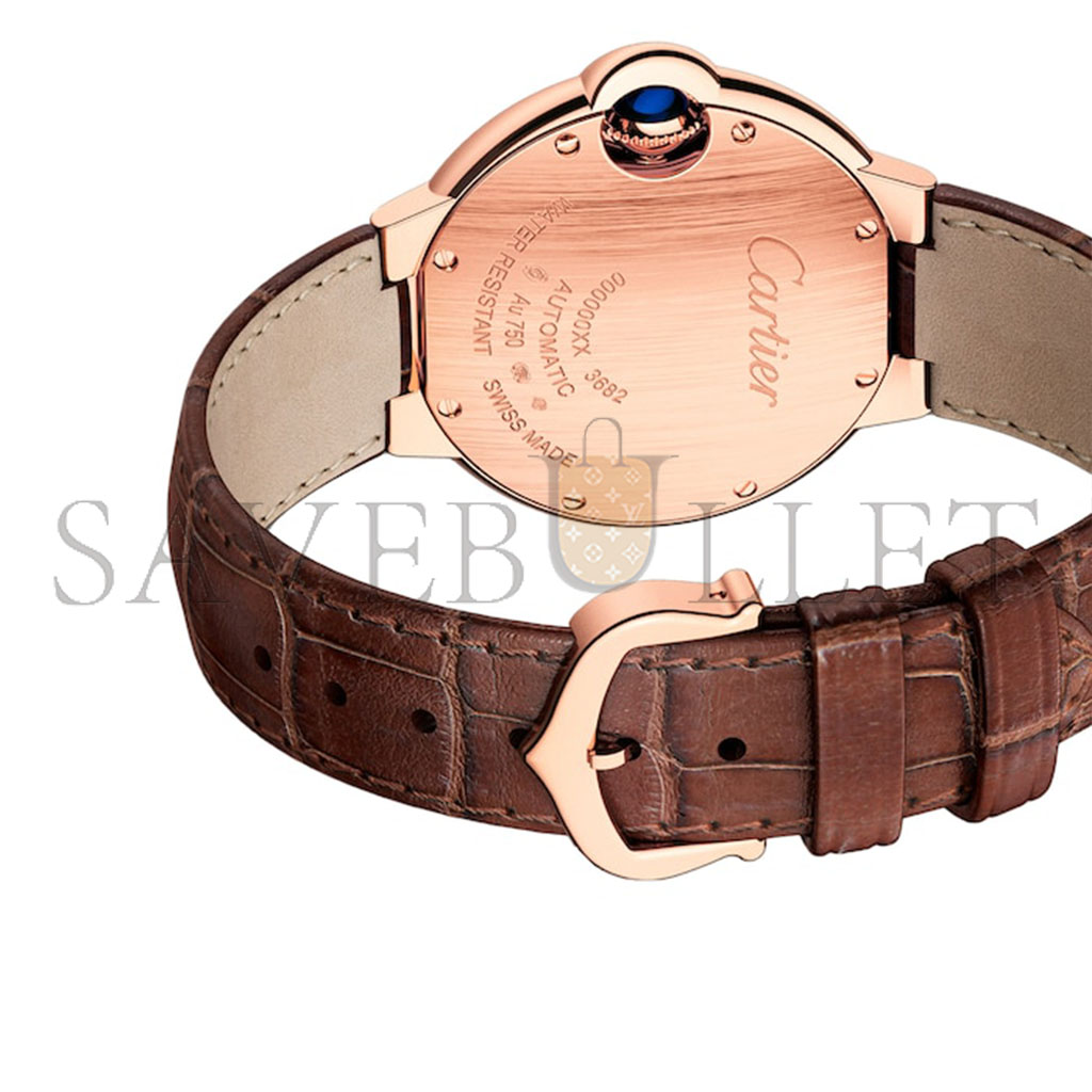 ca*t*er ballon bleu de ca*t*er watch 33mm, auT0matic movement, rose gold, leather w6920097
