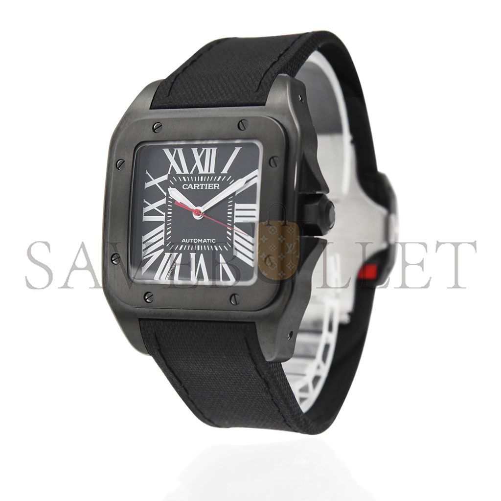 ca*t*er santos de ca*t*er 100 carbon auT0matic large model watch wssa0006
