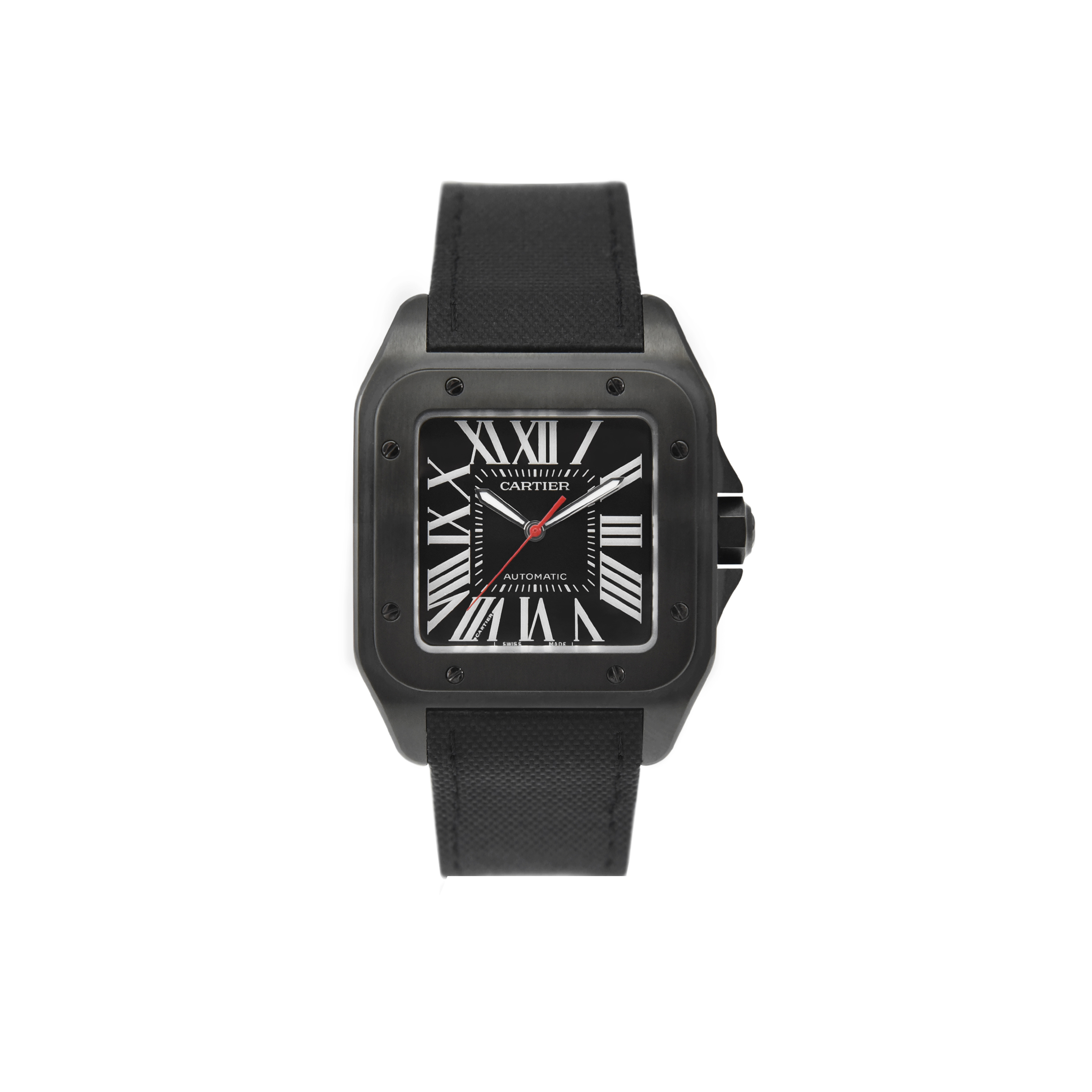ca*t*er santos de ca*t*er 100 carbon auT0matic large model watch wssa0006