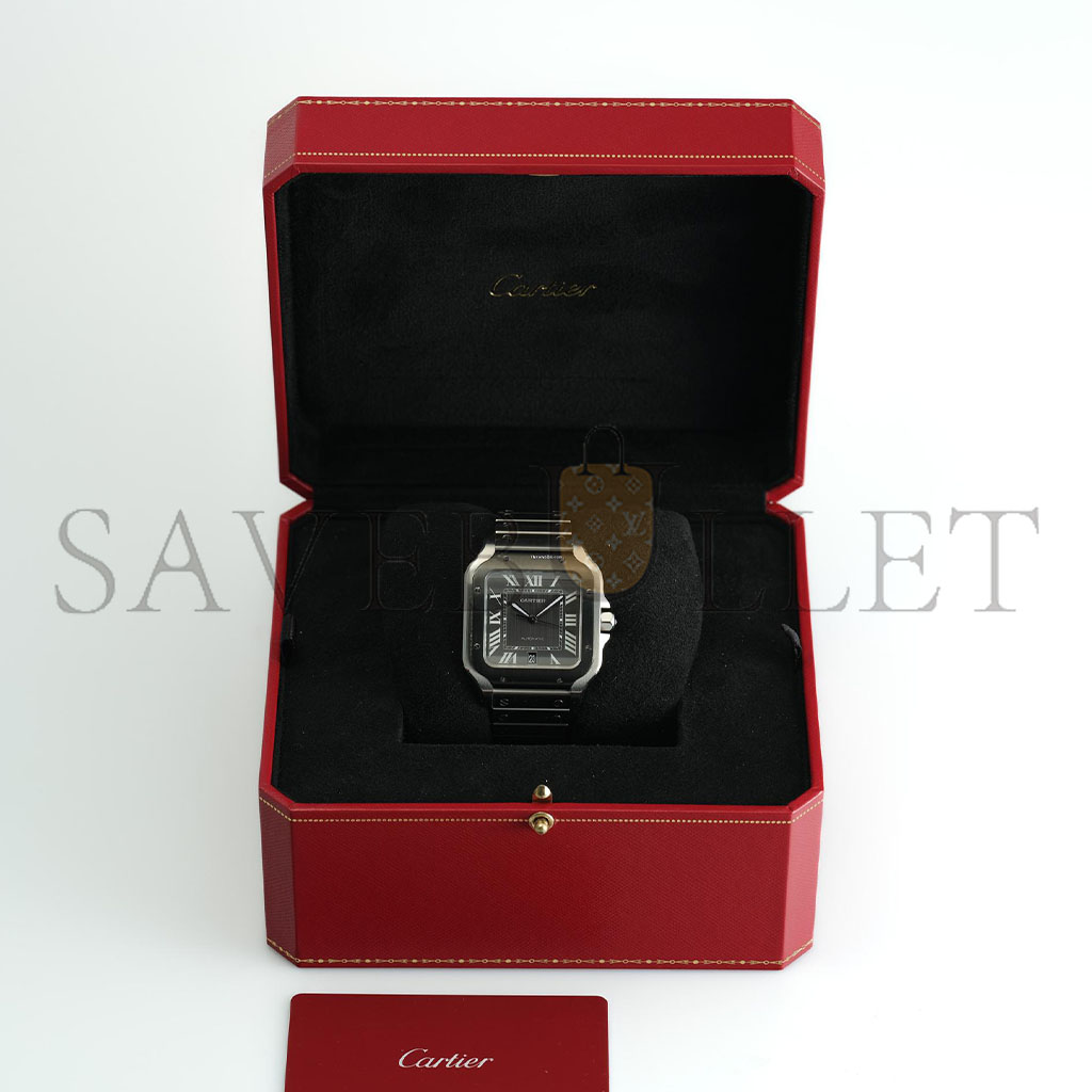 ca*t*er santos large stainless steel auT0matic watch wssa0037
