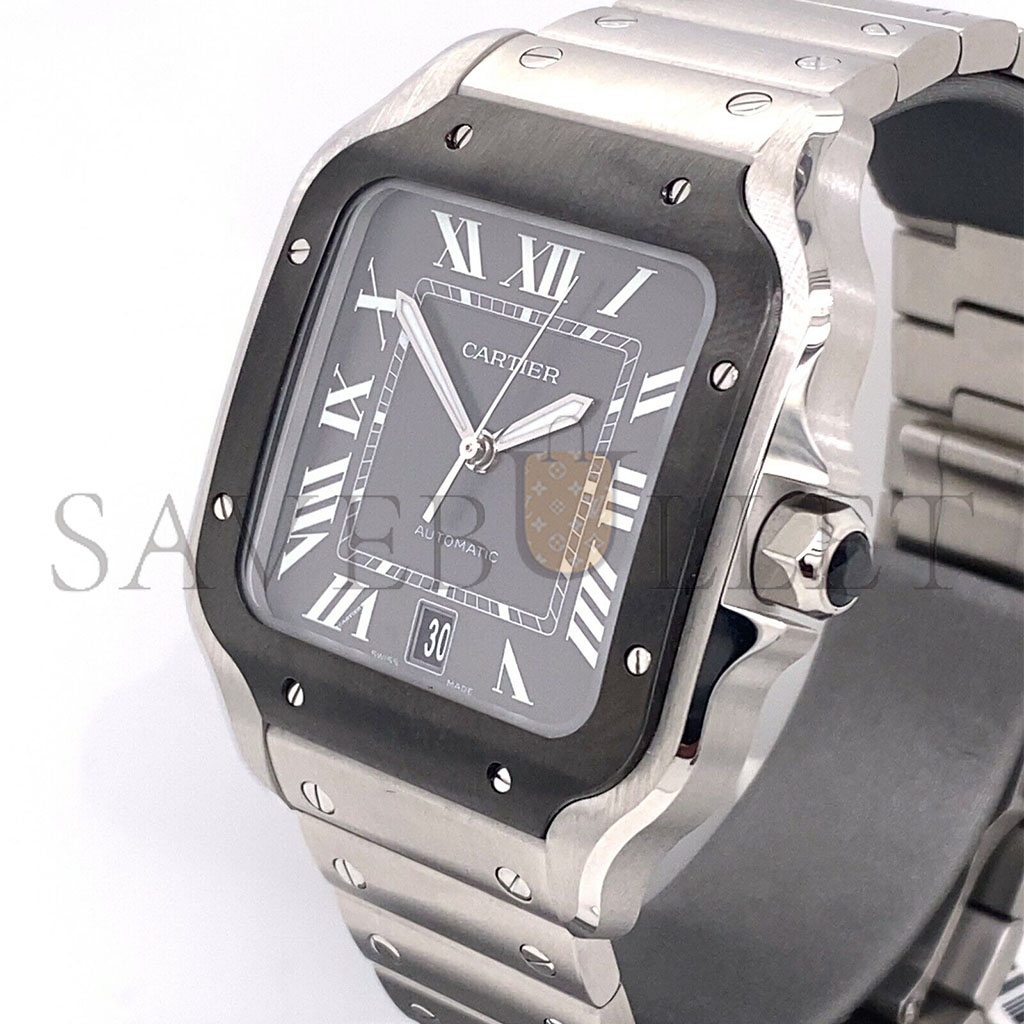 ca*t*er santos large stainless steel auT0matic watch wssa0037