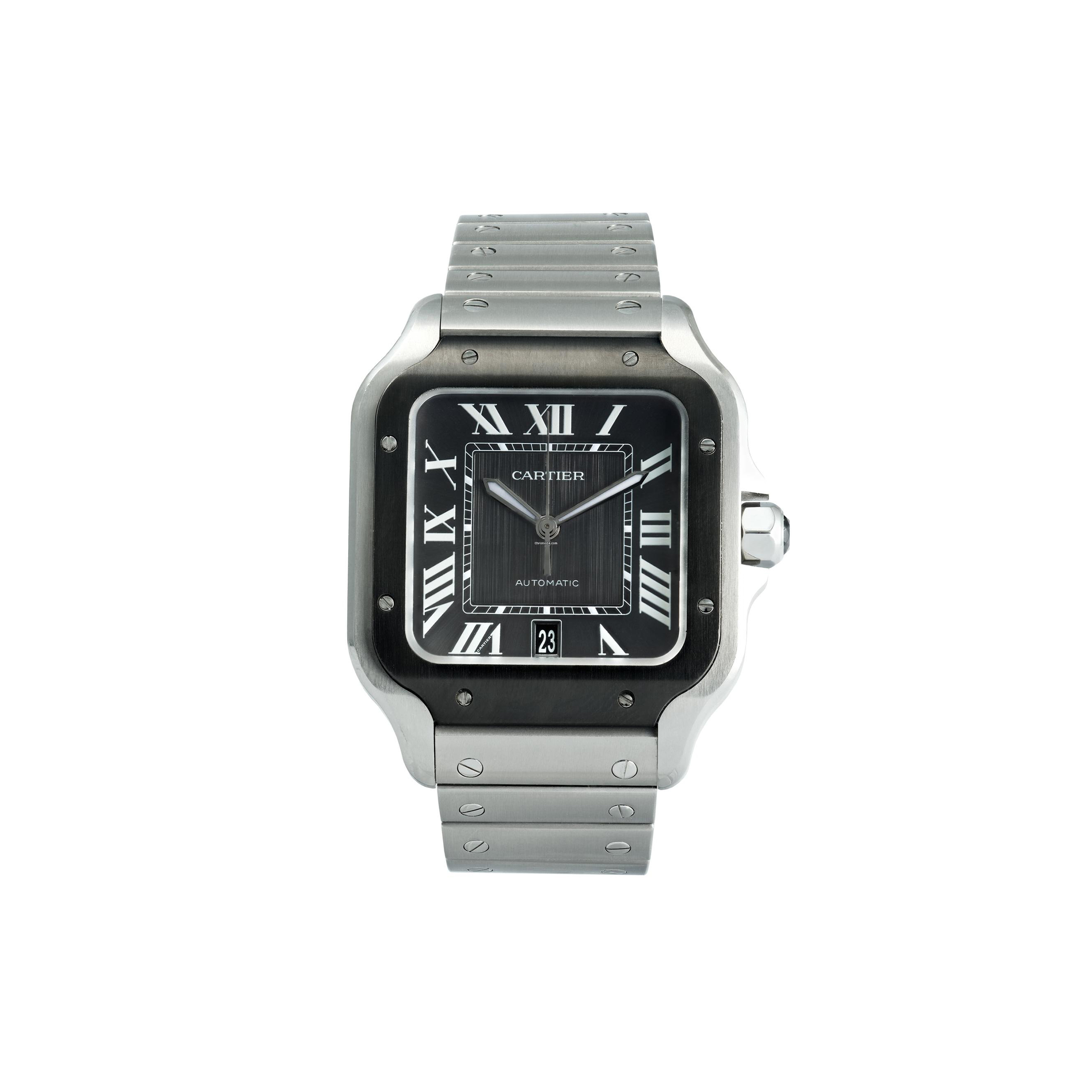 ca*t*er santos large stainless steel auT0matic watch wssa0037