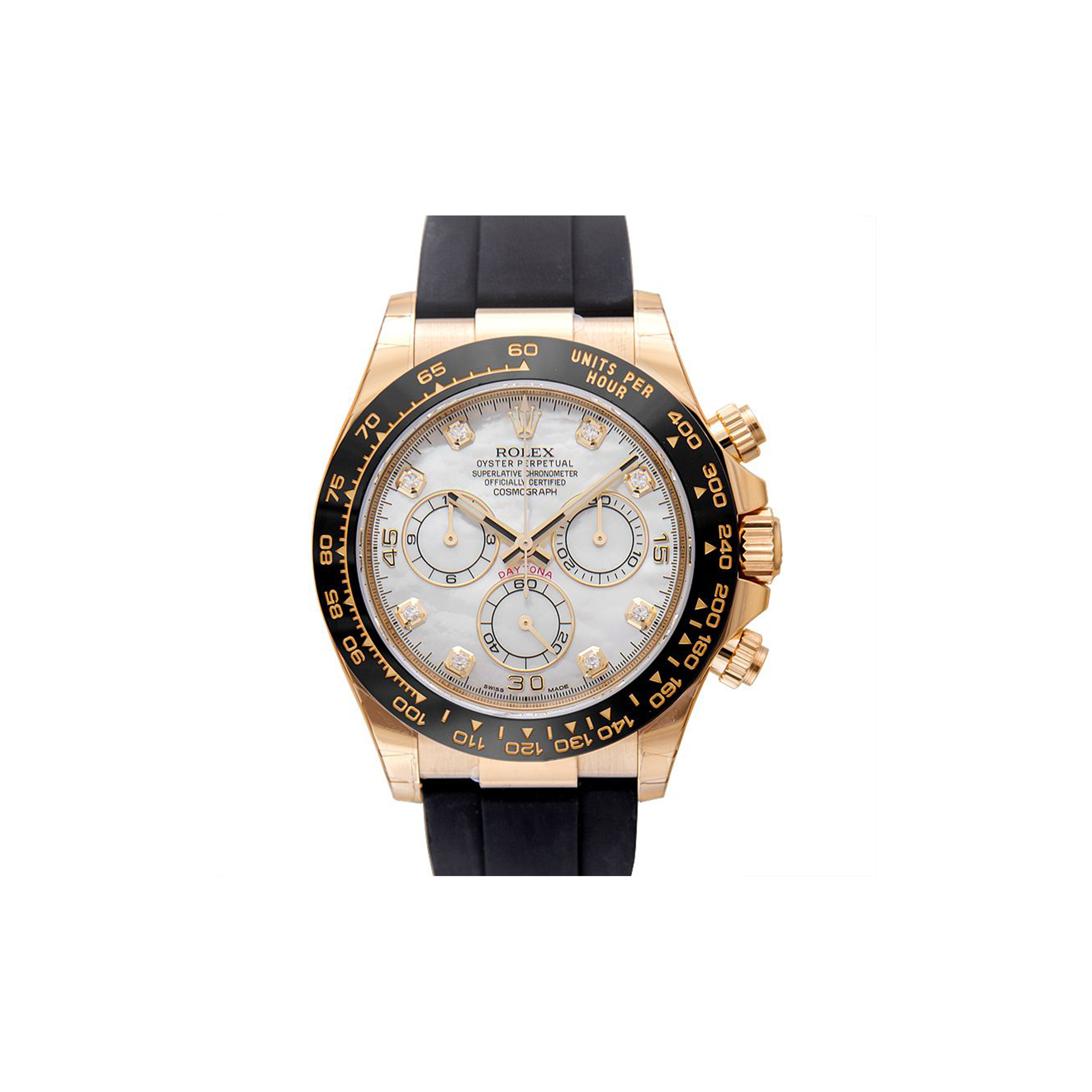r*l*x daytona 18ct yellow gold mother of pearl dial Di*m*nds 40mm watch 116518ln