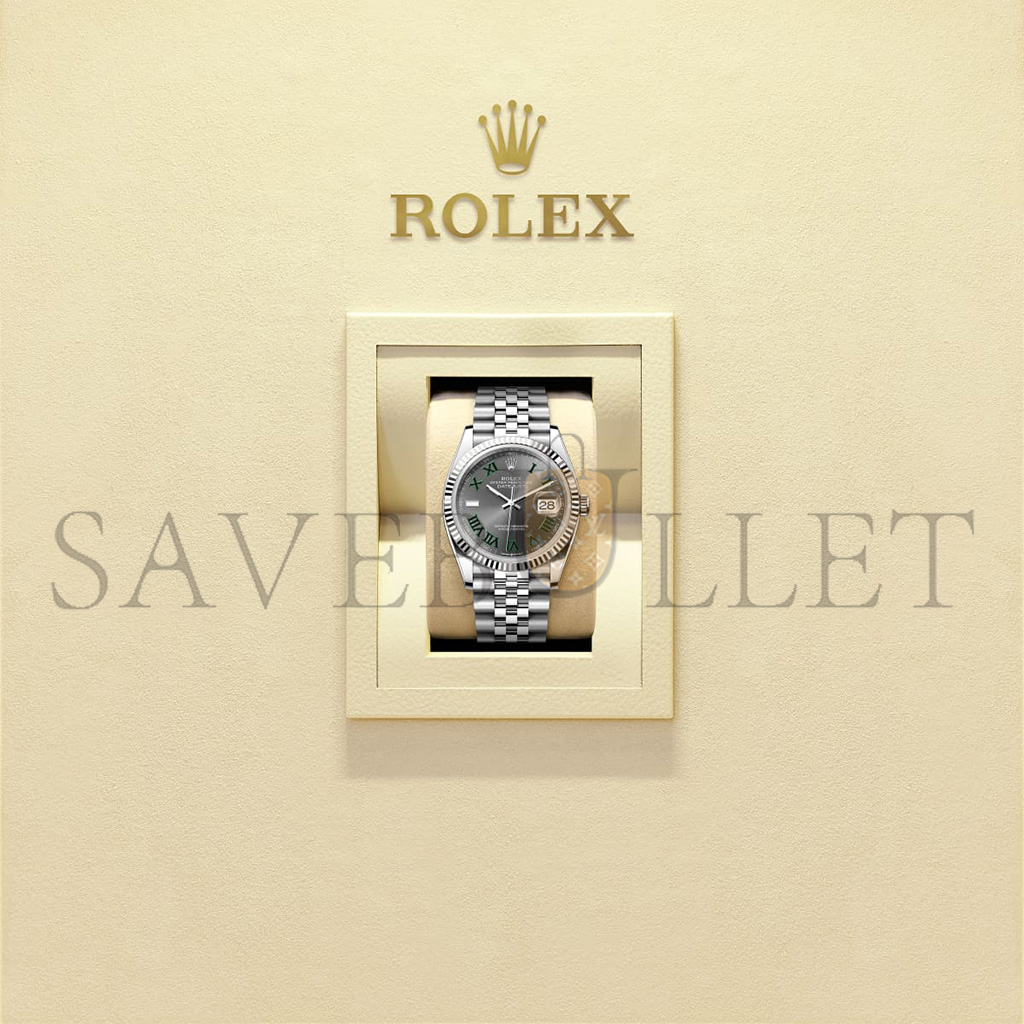 R*l*x datejust 36 oyster, 36 mm, oystersteel and white gold watch 126234-0045