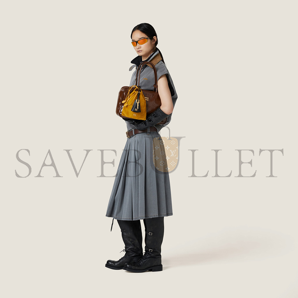 M1v M1v beau naplak patent leather bag 5bb117 (34*23*10cm)