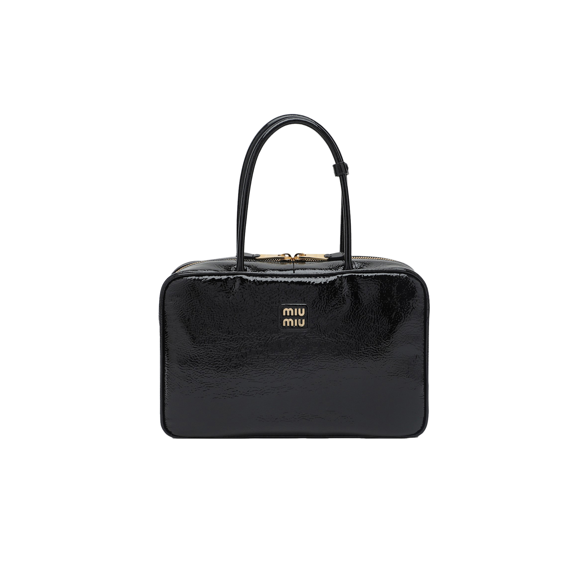 M1v M1v black beau bag in naplak patent leather 5bb117 (34*23*10cm)