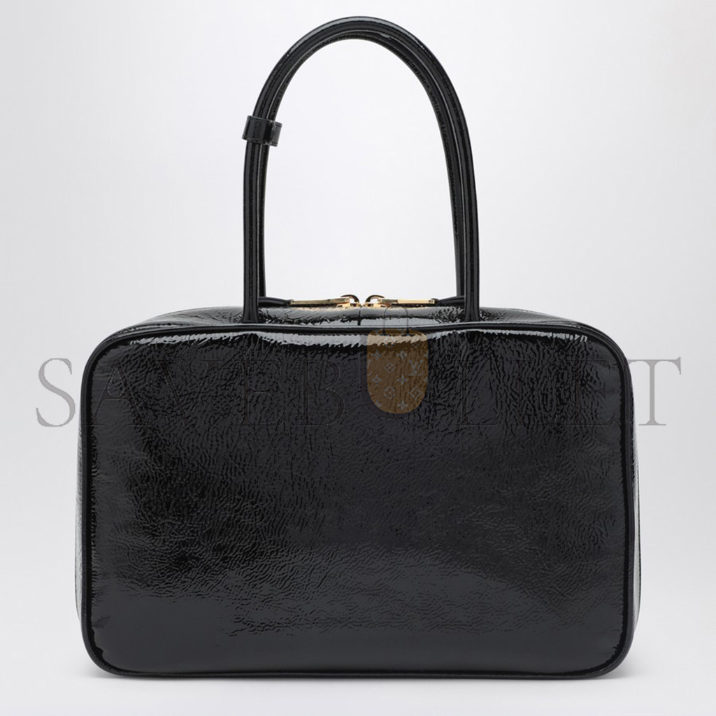M1v M1v black beau bag in naplak patent leather 5bb117 (34*23*10cm)
