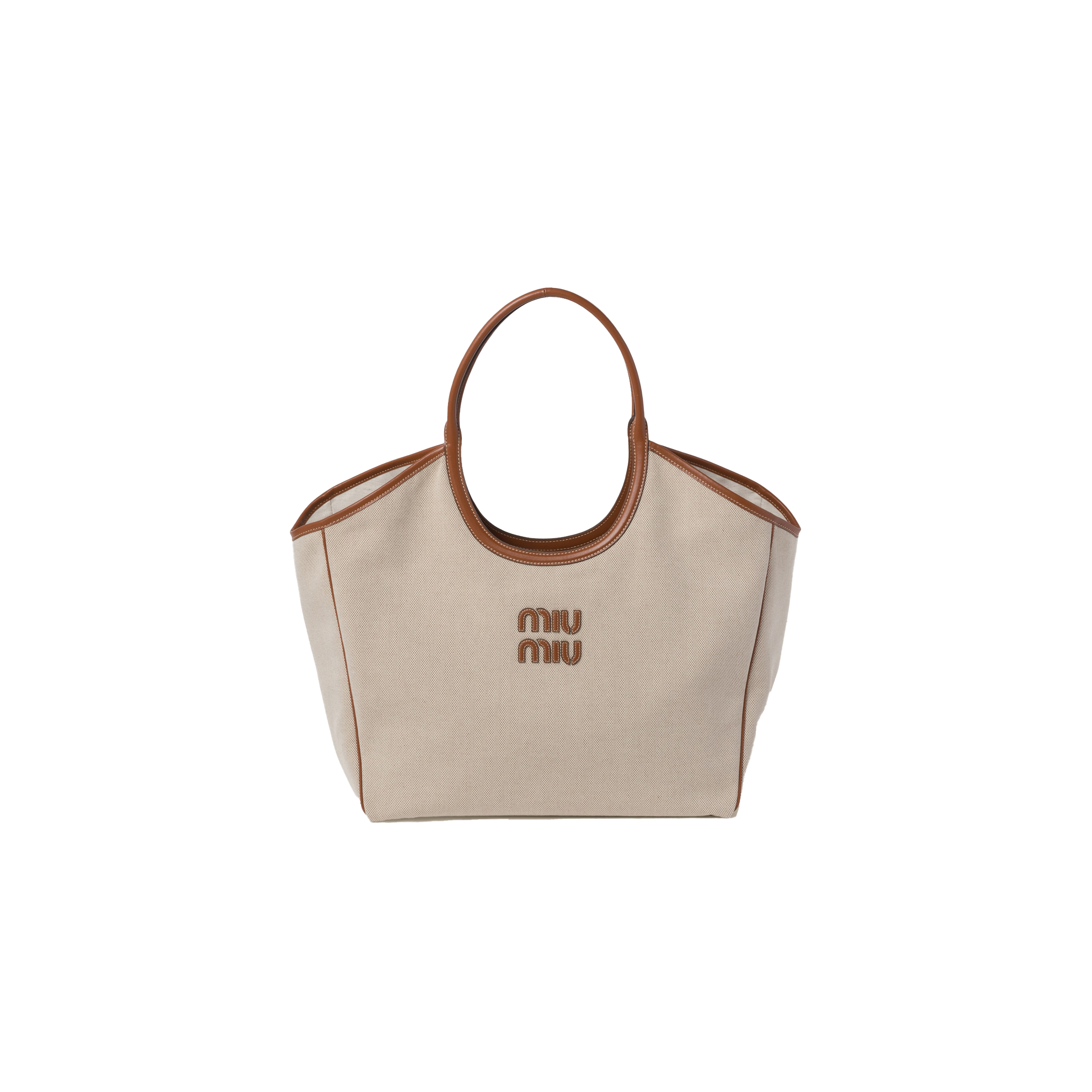 M1v M1v ivy canvas bag in beige 5bg286 (28*28*12cm)