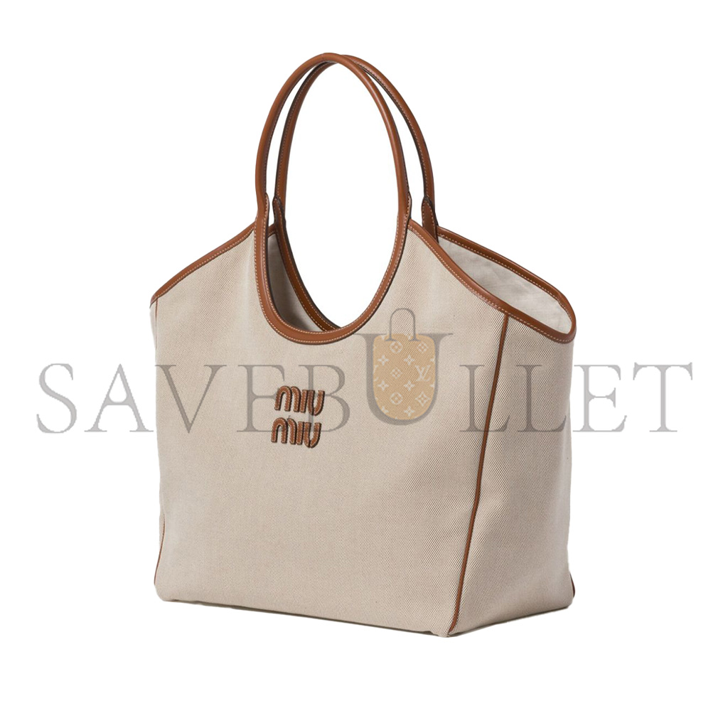 M1v M1v ivy canvas bag in beige 5bg286 (28*28*12cm)