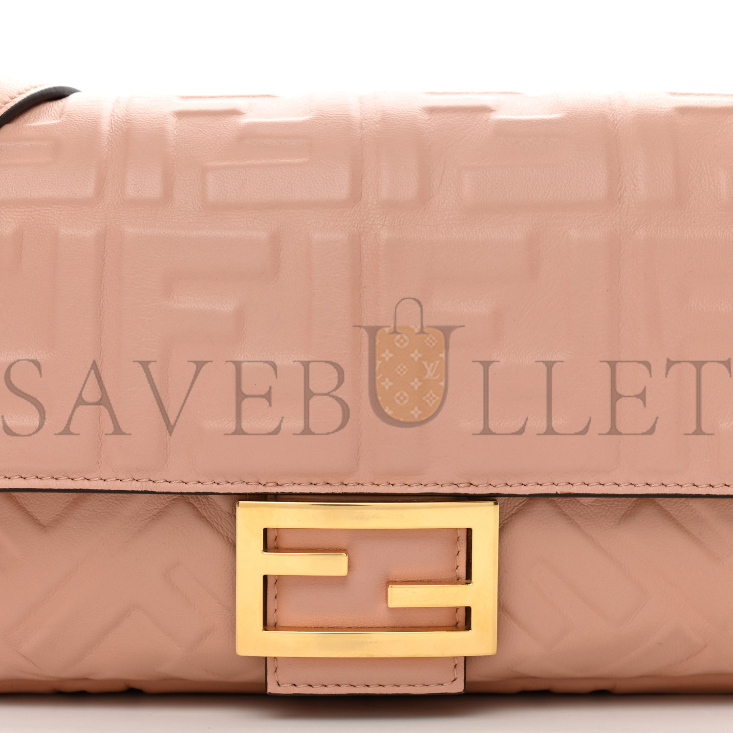 F**di nappa ff 1974 embossed baguette rosa bourbon (27*15*6cm)