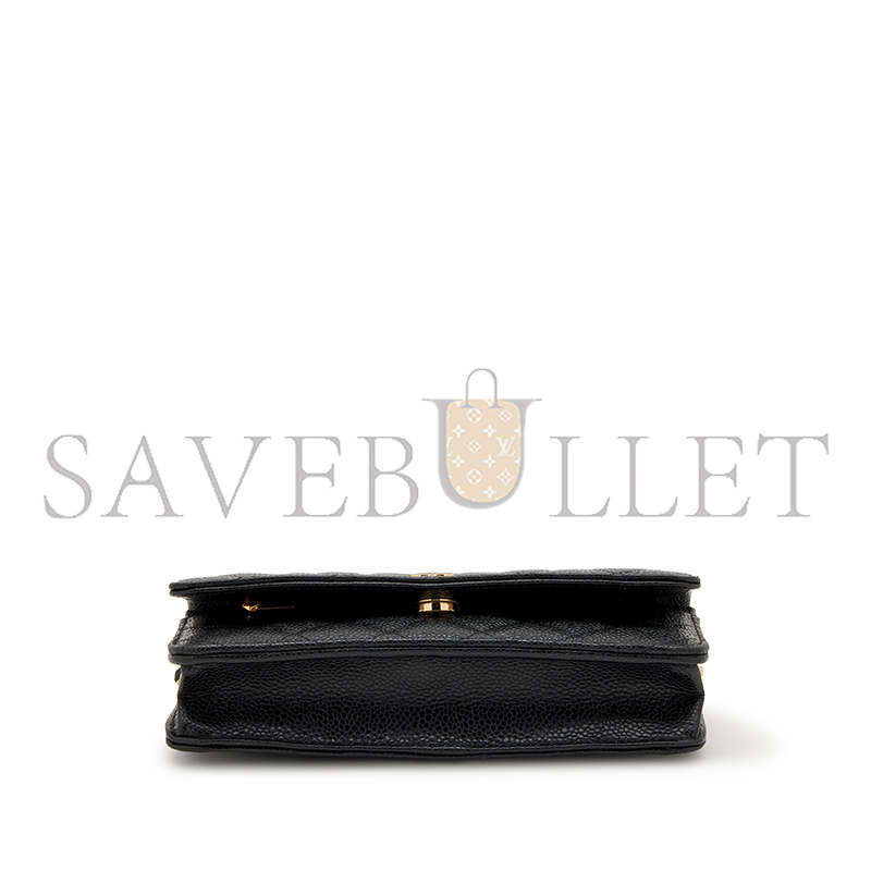 Ch**el master black quilted caviar wallet on chain woc gold hardware 3965147 (19*12*3cm)