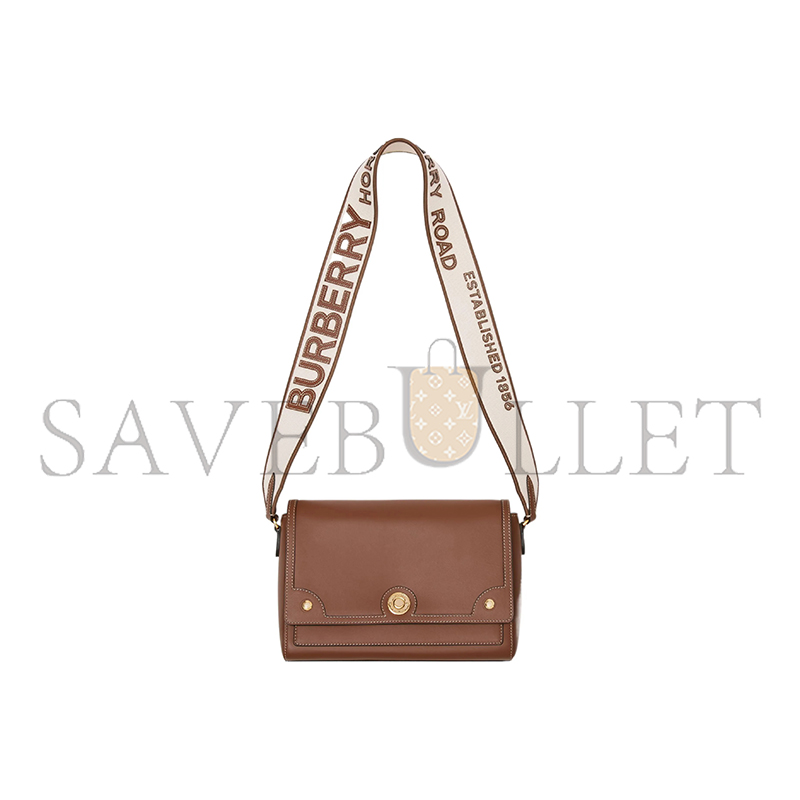 Bv*b*rry brown topstitched leather note crossbody bag 80430551 (25*18*8.5cm)