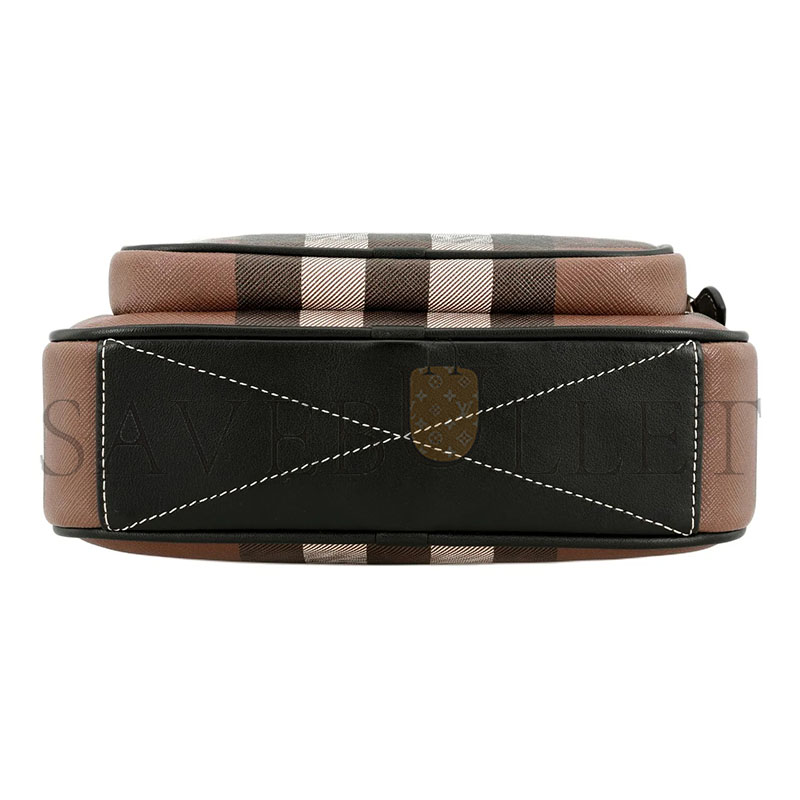 Bv*b*rry check-print crossbody bag in brown 80491451 (22.5*14.5*8.2cm)