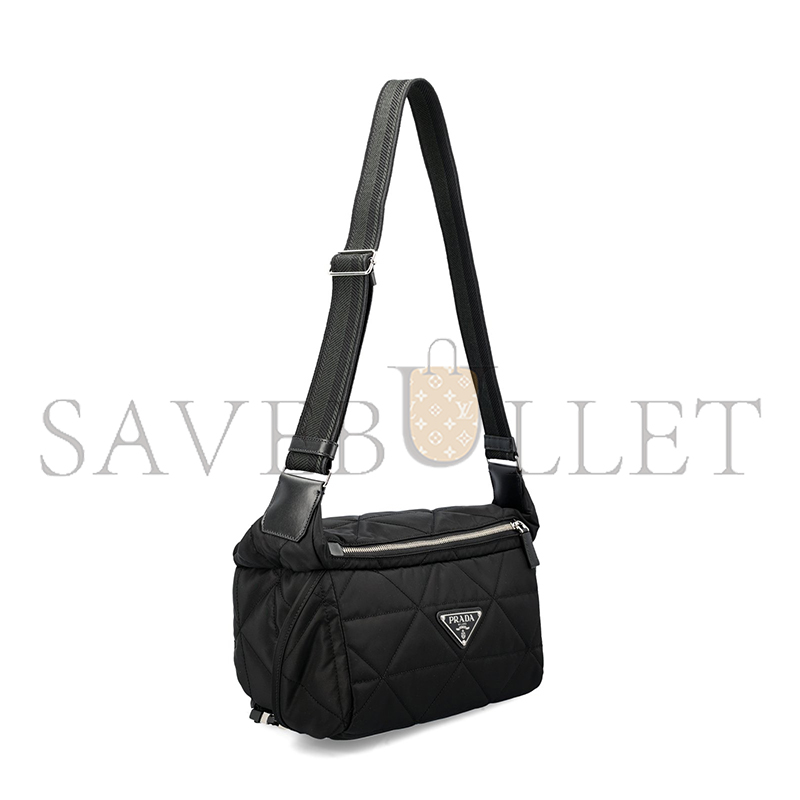 Pra*a triangle logo plaque puffer crossbody bag 2vh994 (27*15.5*14cm)