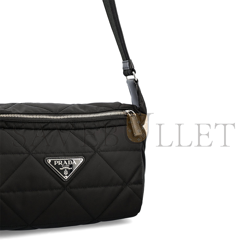 Pra*a triangle logo plaque puffer crossbody bag 2vh994 (27*15.5*14cm)