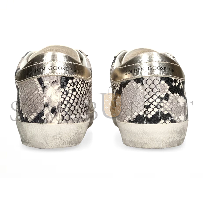 g01den G003e s*per star logo-embroidered textured leather low-top trainers