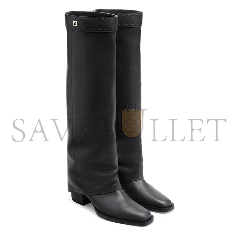 F**di minerva black leather high-heeled boots minerva black leather high-heeled boots 8w8566na7f0qa1