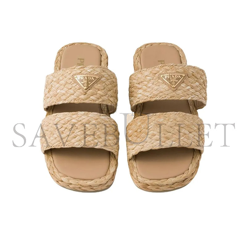 Pra*a crochet slides in a natural raffia materia 1xx749