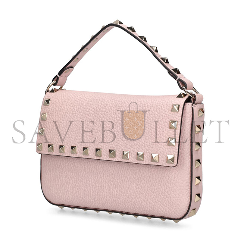 Va1e*ntin0 garavani small rockstud leather top handle bag ww2p0w07vsh-p45 (19*13.5*3cm)