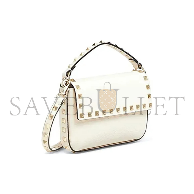 Va1e*ntin0 garavani small rockstud leather top handle bag vw0p0w07vshi16 (19*13.5*3cm)