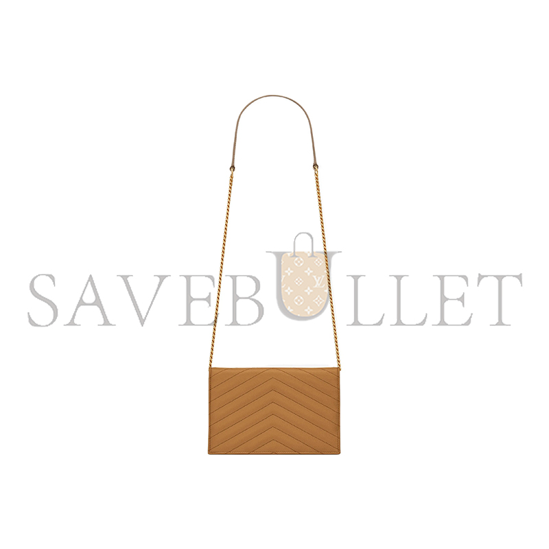 Y51 cassandre matelassÉ envelope chain wallet in grain de poudre embossed leather 695108bow012516 (19*12.5*3.5cm)