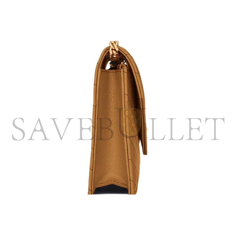Y51 cassandre matelassÉ envelope chain wallet in grain de poudre embossed leather 695108bow012516 (19*12.5*3.5cm)