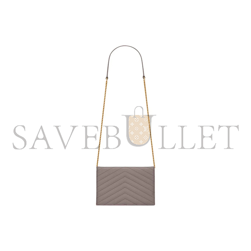 Y51 cassandre matelassÉ envelope chain wallet in grain de poudre embossed leather 742920bow011202 (19*12.5*3.5cm)