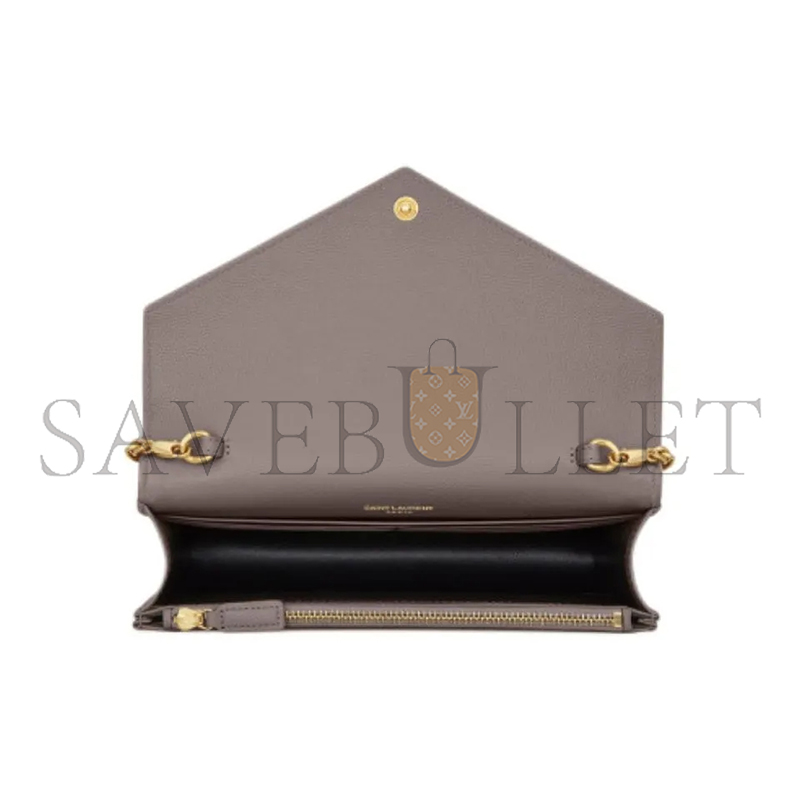 Y51 cassandre matelassÉ envelope chain wallet in grain de poudre embossed leather 742920bow011202 (19*12.5*3.5cm)