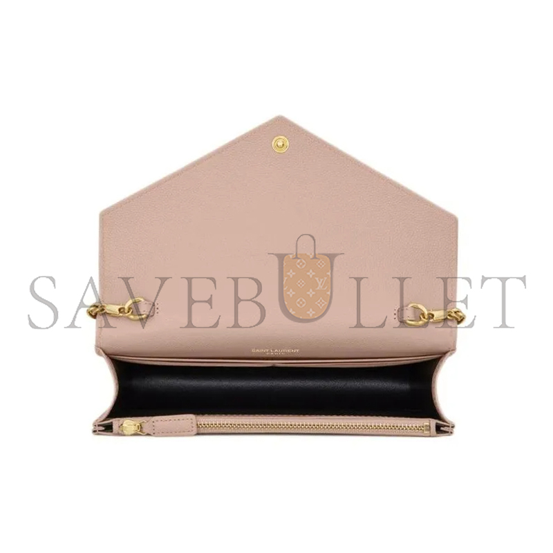 Y51 cassandre matelassÉ envelope chain wallet in grain de poudre embossed leather 742920bow016920 (19*12.5*3.5cm)