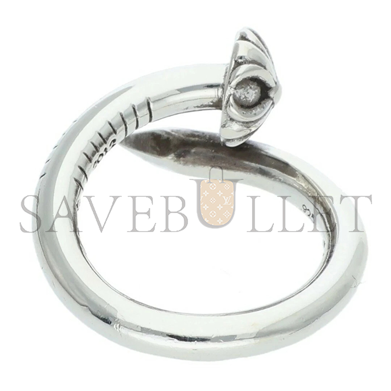 Ch*0me He**ts nail crsball crossball silver ring