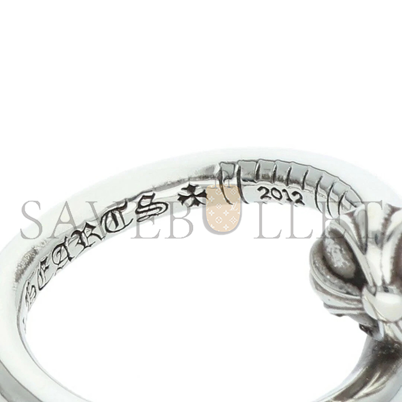Ch*0me He**ts nail crsball crossball silver ring